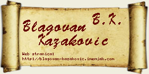 Blagovan Kazaković vizit kartica